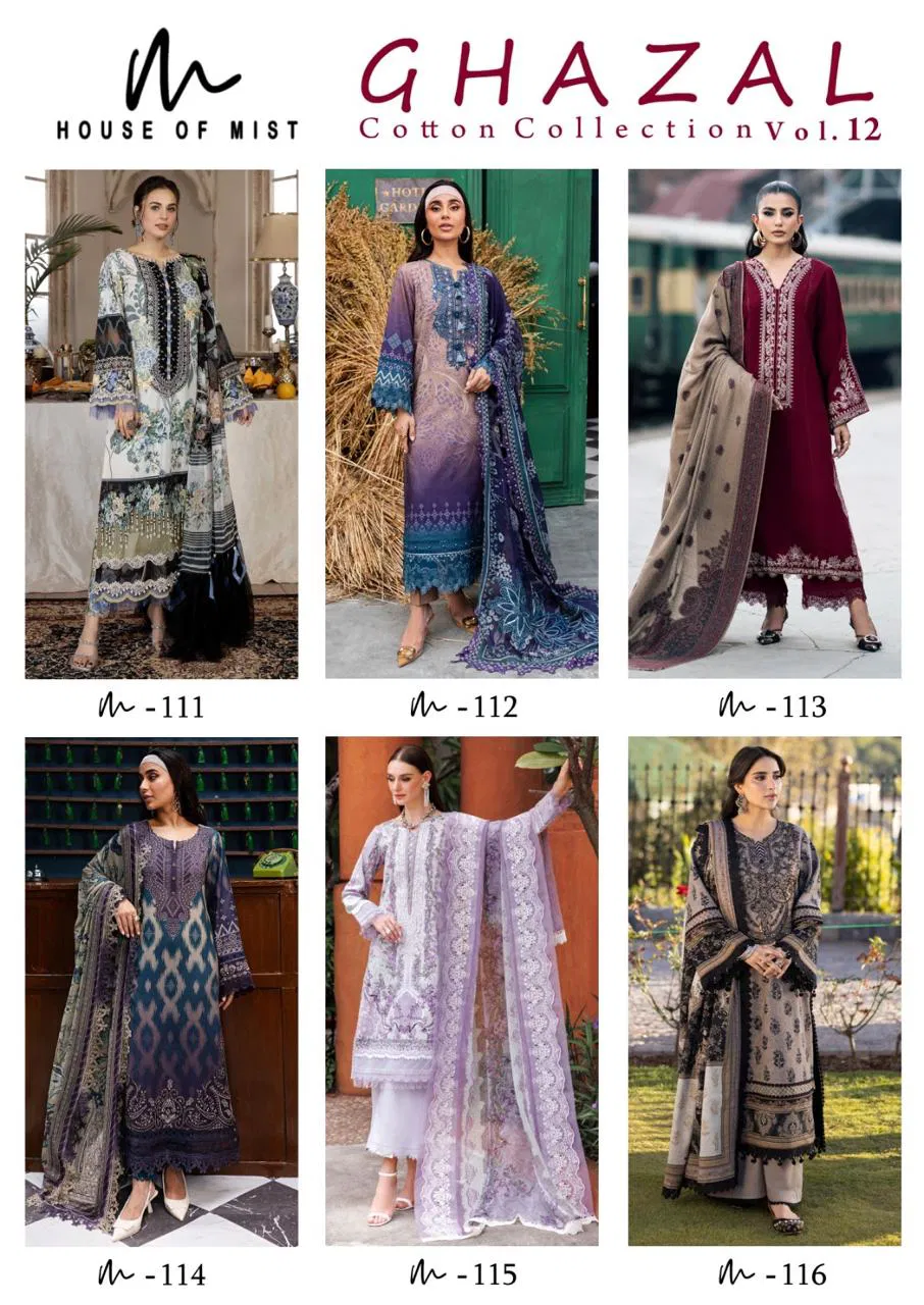 Ghazal Vol 12 By House Of Mist Printed Cotton Dress Material Exporters In India